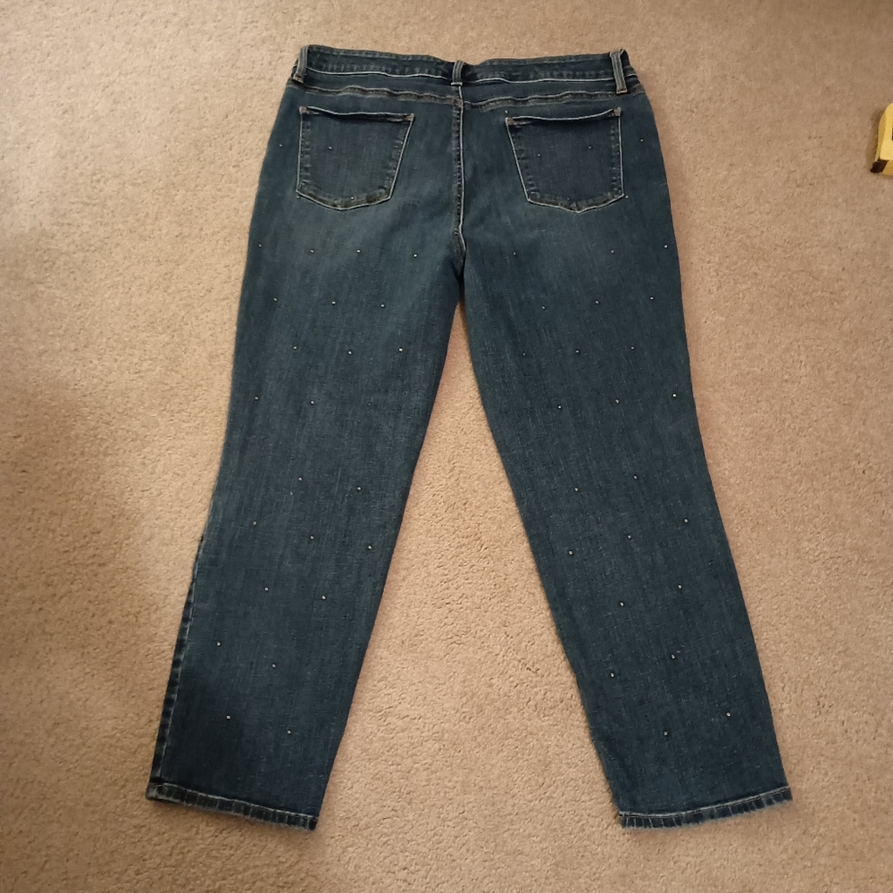 Talbots Studded Flawless Slim Ankle Jeans Size 16P Classic Denim Style Y2K - Picture 13 of 14